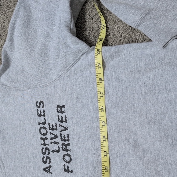 Assholes Live Forever Sweatshirt Light Gray Quarter Zip Pullover Dog Bark Medium - Picture 6 of 11